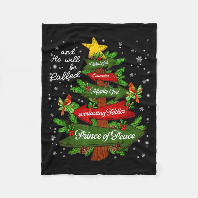 Christian Jesus Christmas Tree Pajamas Xmas Men Wo Fleece Blanket (Front)