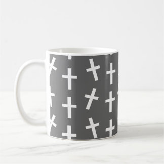 Christian Jesus cross grey pattern Coffee Mug