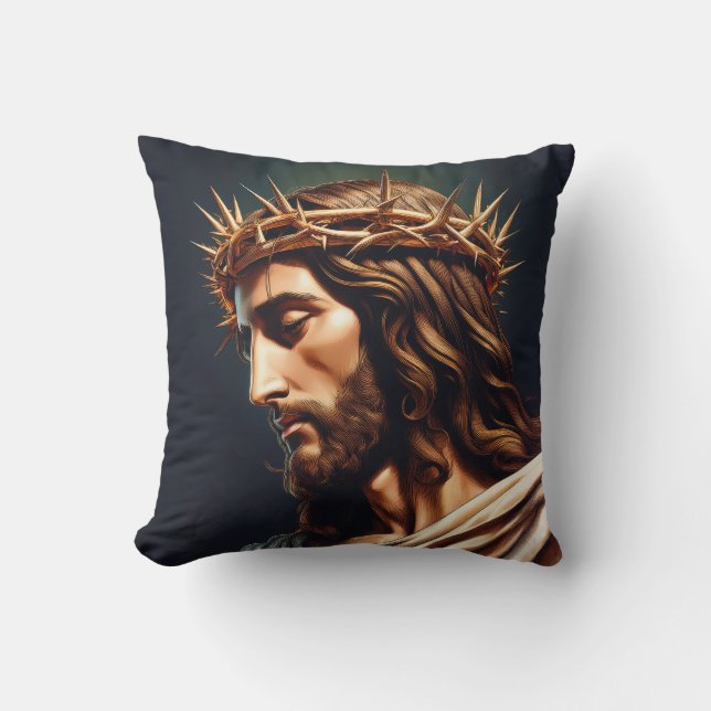 Christian Jesus Crown of Thorns Cushion (Front)