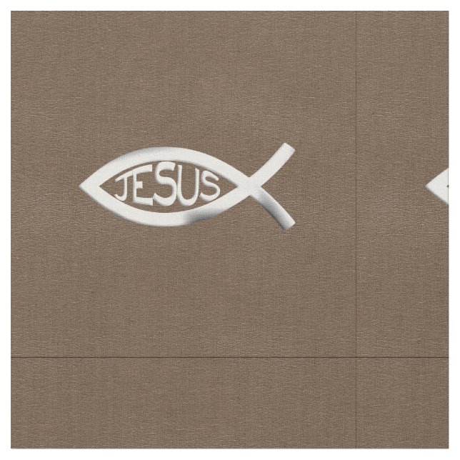 Christian Jesus Fish Fabric (Close Up)
