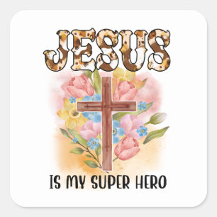 Christian Jesus God Customize Bible Verse Square Sticker