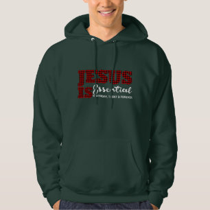 Christian Jesus Is Essential Cute Plaid Hoodie