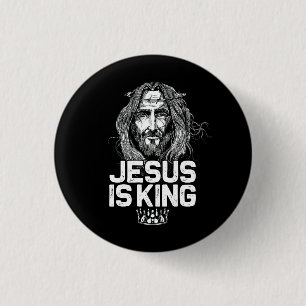 Christian Jesus Is King Design Crown Christ Team J 3 Cm Round Badge