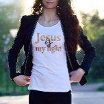 Christian Jesus is my light - Psalm 27 T-Shirt<br><div class="desc">Christian t-shirt for women in modern calligraphy. This trendy, modern faith design is the perfect gift and fashion statement. Elevate your faith with our Christian t-shirt for women, adorned with elegant calligraphy. This trendy and modern design not only serves as a stylish fashion statement but also makes for the perfect...</div>