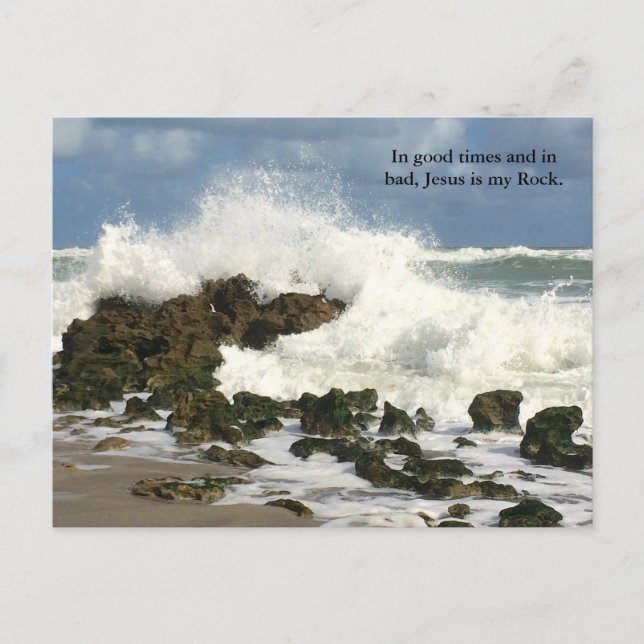 Christian Jesus is my Rock postcard, Religious Postcard (Front)