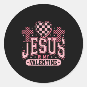 Christian Jesus Is My Valentine Day Religious Hear Classic Round Sticker