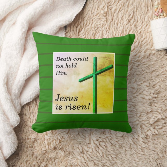 Christian JESUS IS RISEN Cross Easter Cushion (Blanket)