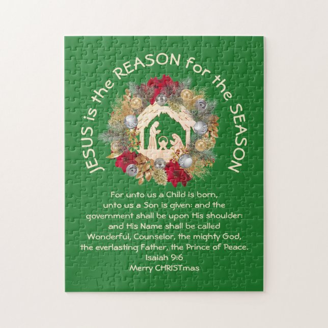 Christian JESUS IS THE REASON Christmas Jigsaw Puzzle (Vertical)