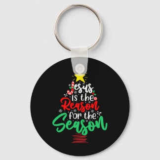 Christian Jesus Is The Reason Christmas Xmas Tree  Key Ring