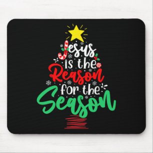 Christian Jesus Is The Reason Christmas Xmas Tree Mouse Mat
