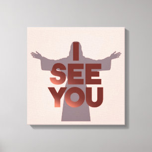 Christian Jesus is Watching you, Jesus I See You Canvas Print