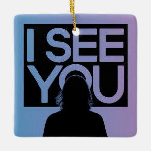 Christian Jesus is Watching you, Jesus I See You Ceramic Ornament