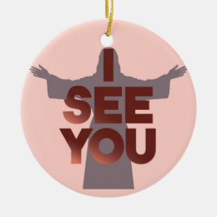 Christian Jesus is Watching you, Jesus I See You Ceramic Tree Decoration