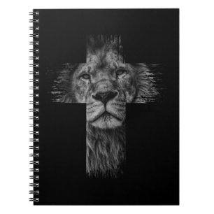 Christian Jesus Lion of Tribe Judah Cross Gift for Notebook