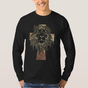 Christian Jesus Lion of Tribe Judah Cross T-Shirt
