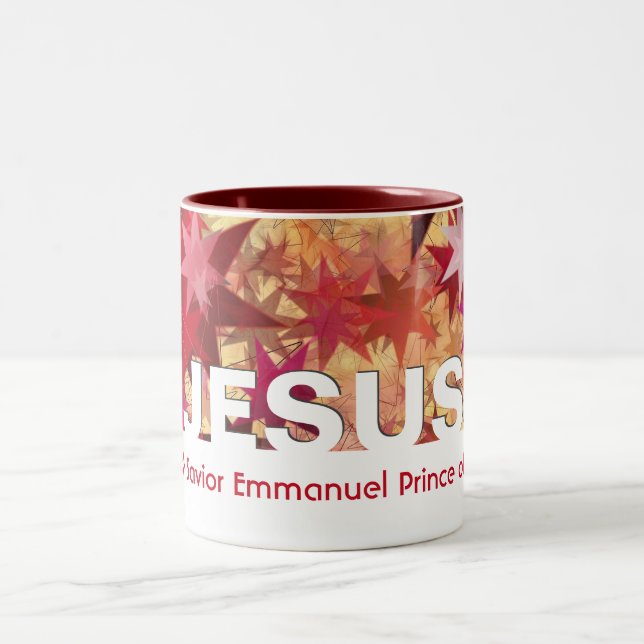 Christian JESUS Messiah Saviour Emmanuel Custom Two-Tone Coffee Mug (Center)