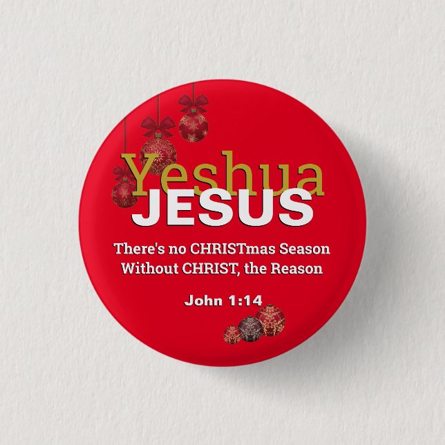 Christian JESUS REASON SEASON Christmas Baubles 3 Cm Round Badge (Front)