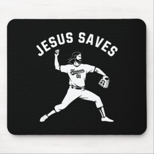 Christian Jesus Saves Baseball Tcher - Heaven 01 S Mouse Mat