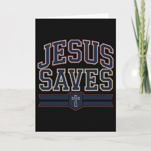 Christian Jesus Saves Bro Hockey Youth Boy You Lov Card