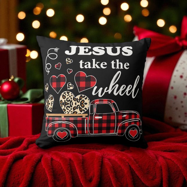 Christian - Jesus Take the Wheel - Christmas Cushion (Creator Uploaded)