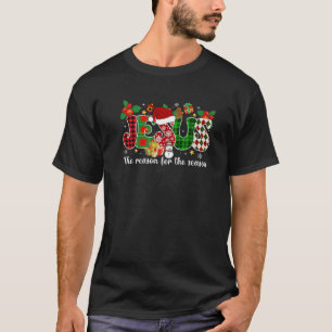 Christian Jesus The Reason Candy Cane Xmas Holiday T-Shirt