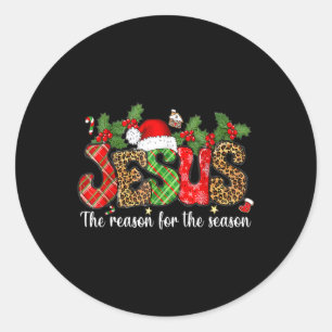 Christian Jesus The Reason Xmas Holiday Season Chr Classic Round Sticker