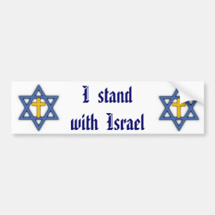 Christian Jewish Support for Israel Bumper Sticker