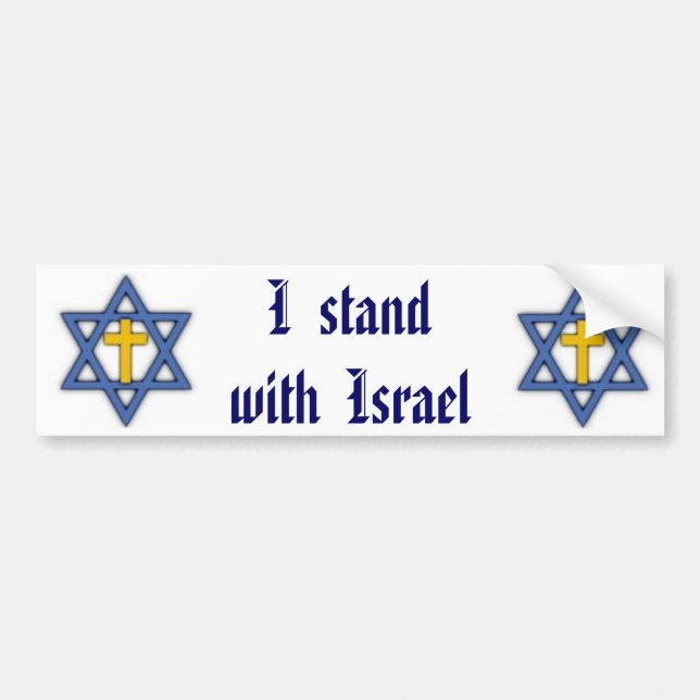 Christian Jewish Support for Israel Bumper Sticker (Front)