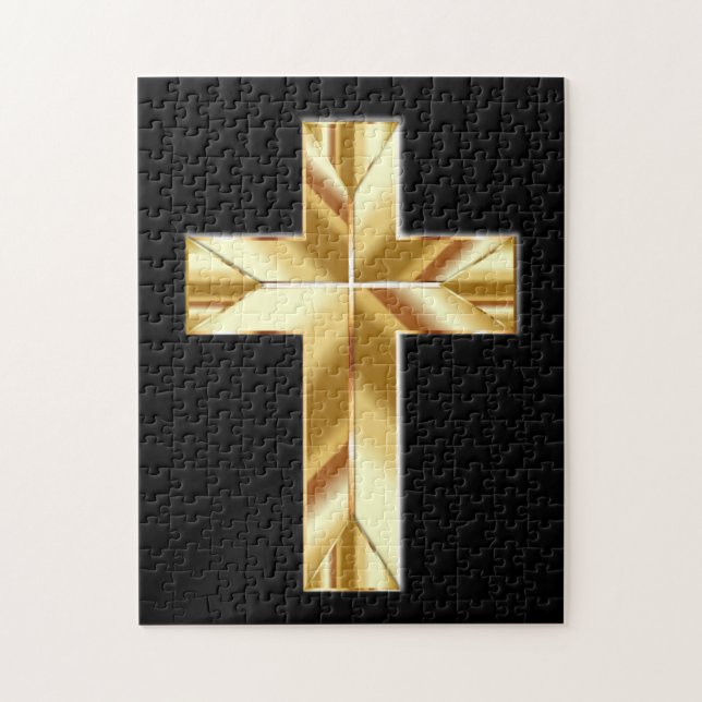 CHRISTIAN JIGSAW PUZZLES, GOLD CROSS JIGSAW PUZZLE (Vertical)