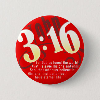 Christian - John 3:16 6 Cm Round Badge