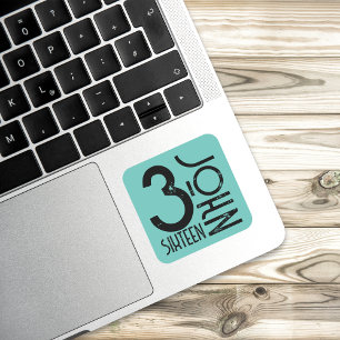 Christian John 3:16 Bible Verse Distressed Minimal Square Sticker