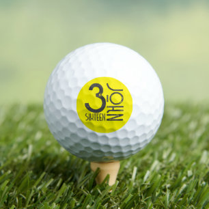 Christian John 3:16 Bible Verse Distressed Yellow Golf Balls