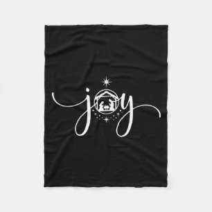 Christian Joy Nativity Christmas - joy' With Baby  Fleece Blanket