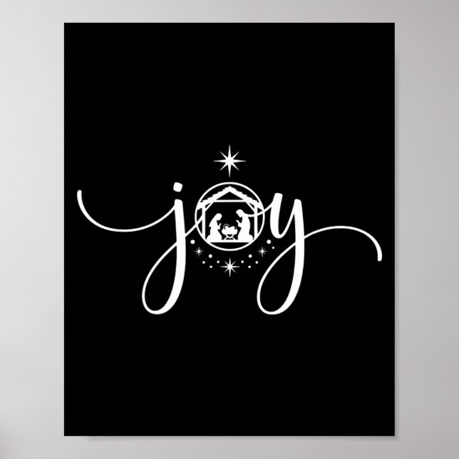 Christian Joy Nativity Christmas - joy' With Baby  Poster (Front)
