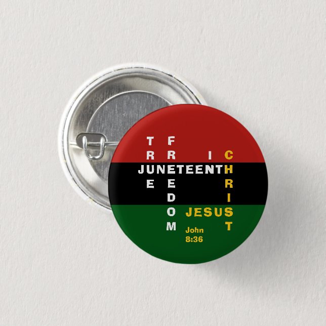 Christian JUNETEENTH 3 Cm Round Badge (Front & Back)