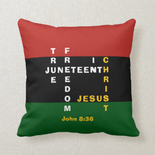 Christian JUNETEENTH Crossword Cushion