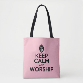 Christian KEEP CALM AND WORSHIP Tote Bag