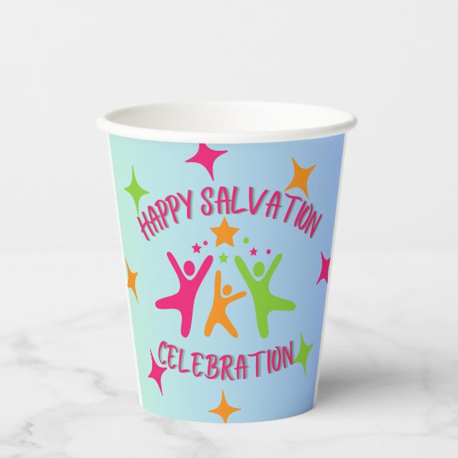 Christian kids birthday party paper cups (Front)