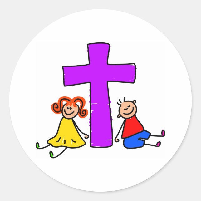 Christian Kids Classic Round Sticker (Front)