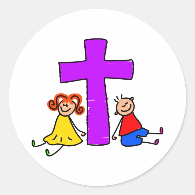 Christian Kids Classic Round Sticker (Front)
