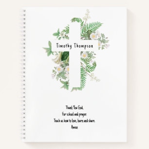 Christian Kids School Prayer & Custom Name  Notebook