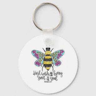 Christian Kind Words Are Like Honey Bible Verse Re Key Ring