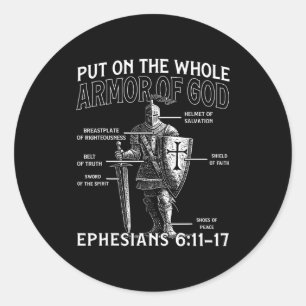 Christian Knights Templar Medieval Knight Armor Of Classic Round Sticker