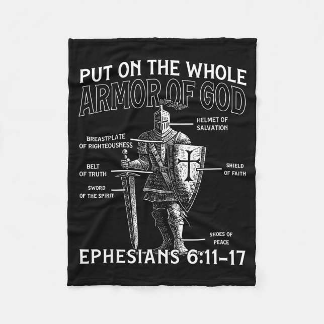 Christian Knights Templar Medieval Knight Armor Of Fleece Blanket (Front)