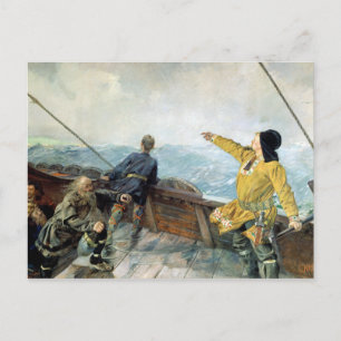 Christian Krohg Leiv Eirikson Discovering America Postcard
