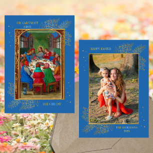 Christian Last Supper Jesus Easter Family Photo Holiday Card