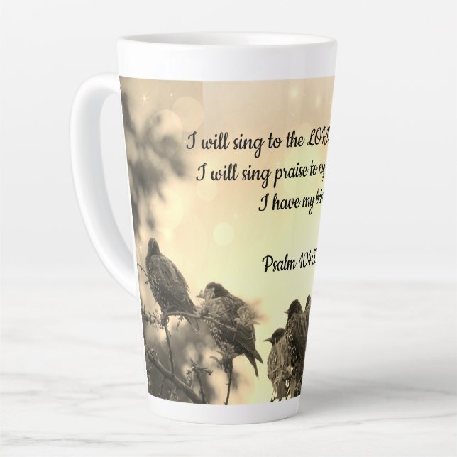 Christian late mug with bible verses (Left Angle)