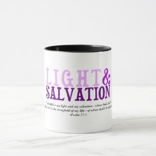 Christian LIGHT AND SALVATION Scripture Verse Mug