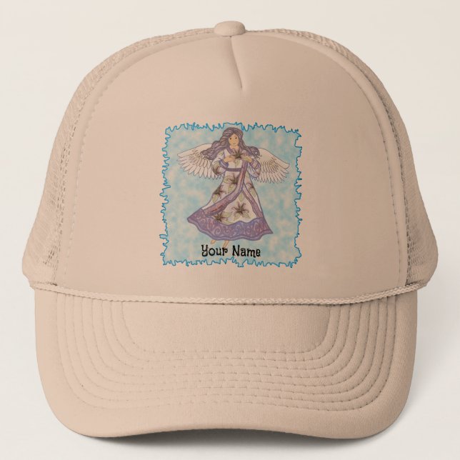 Christian lily flower angel trucker hat (Front)