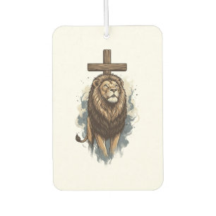 Christian Lion and Cross Vintage Car Air Freshener